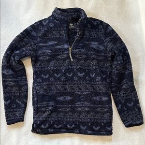 Blue Alpine Sherpa size S Fuzzy Pull Over Jacket